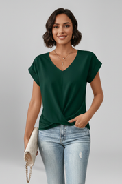 V Neckline Short Sleeve Women’s Blouse for Casual Elegance 10
