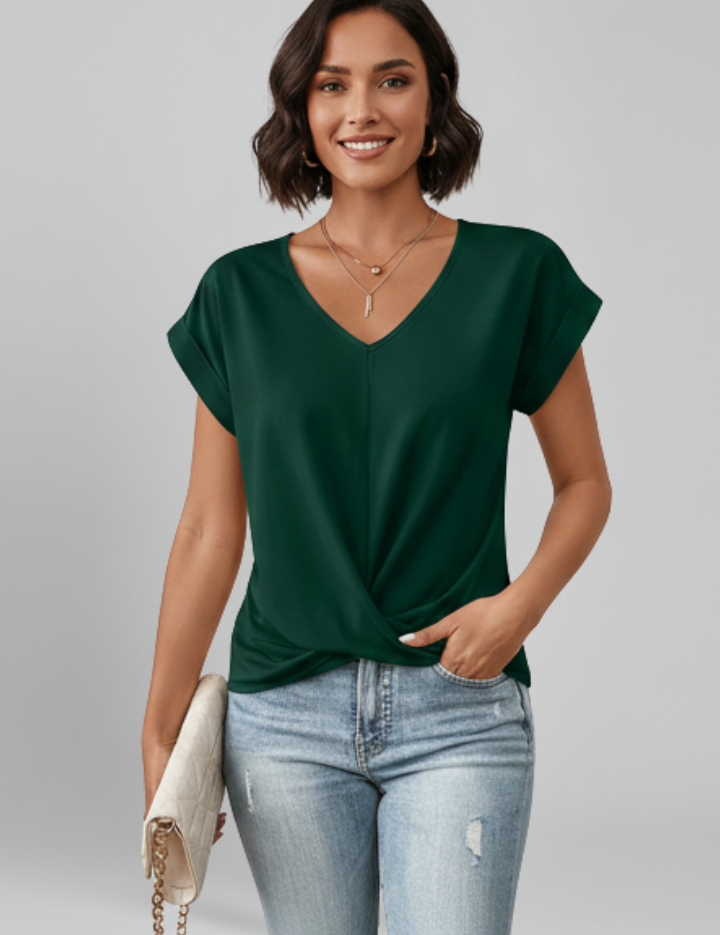 V Neckline Short Sleeve Women’s Blouse for Casual Elegance 10