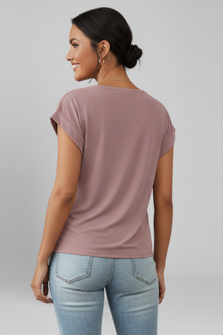 V Neckline Short Sleeve Women’s Blouse for Casual Elegance 2