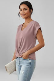 V Neckline Short Sleeve Women’s Blouse for Casual Elegance 3