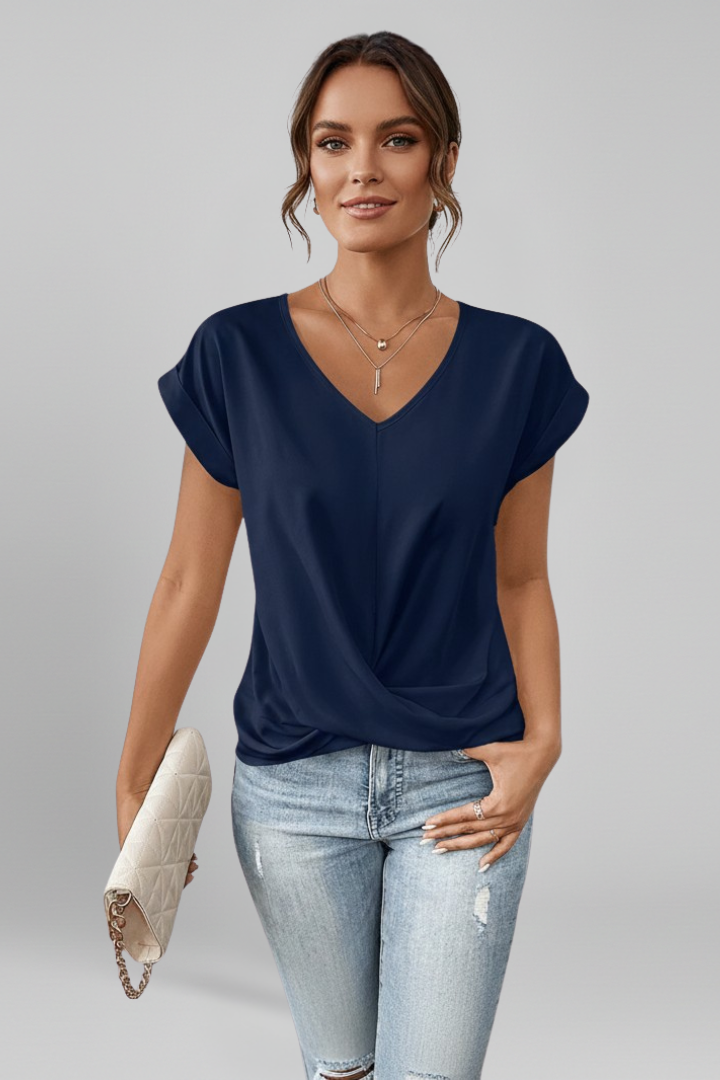 V Neckline Short Sleeve Women’s Blouse for Casual Elegance 7