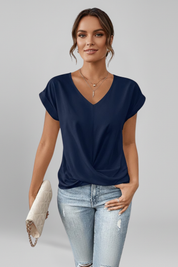 V Neckline Short Sleeve Women’s Blouse for Casual Elegance 7