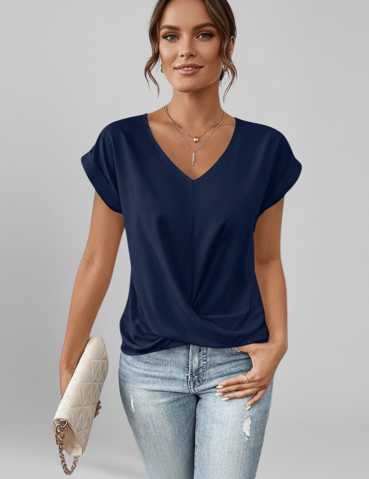 V Neckline Short Sleeve Women’s Blouse for Casual Elegance 7