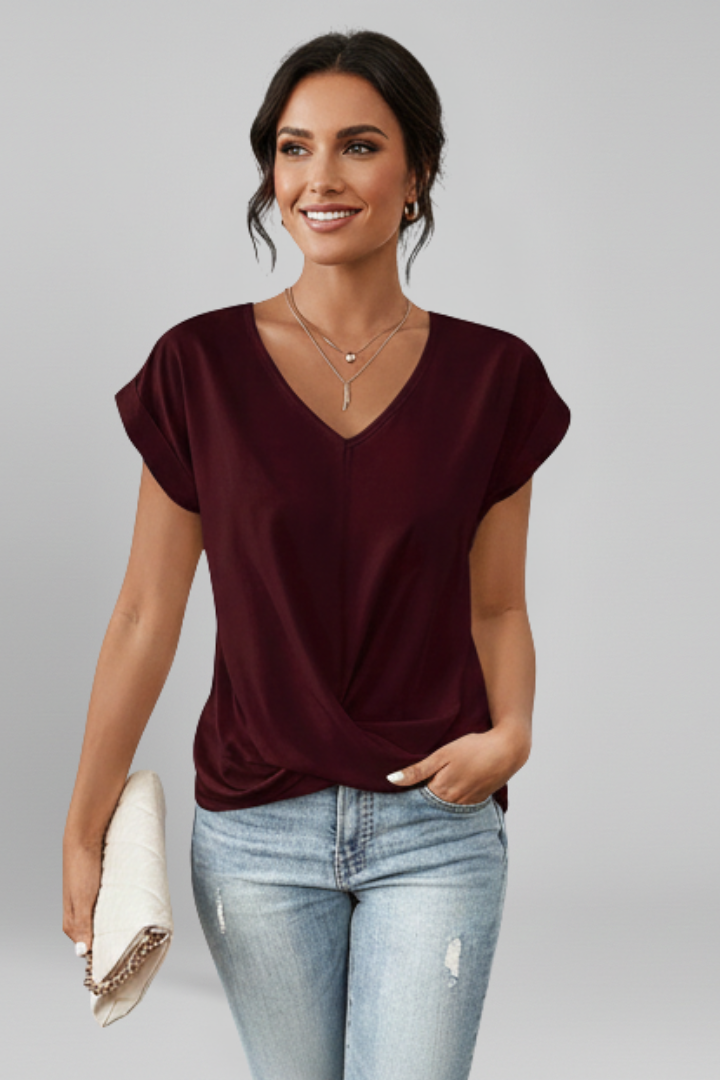 V Neckline Short Sleeve Women’s Blouse for Casual Elegance 9