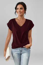 V Neckline Short Sleeve Women’s Blouse for Casual Elegance 9