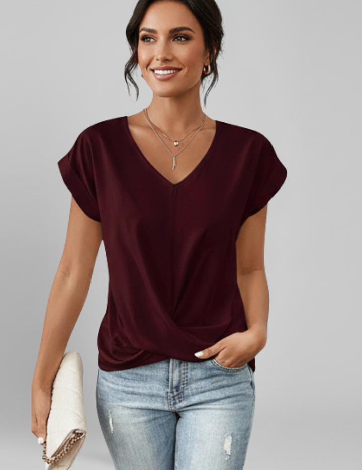 V Neckline Short Sleeve Women’s Blouse for Casual Elegance 9