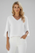 White Women's Blouse, V Neckline Short Sleeve Summer Top for Casual Wear 6