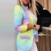 Women's Blazer - Elegant Printed Shawl Collar Jacket with Tailored Fit for Versatile Style 2