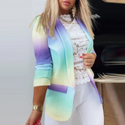 Women's Blazer - Elegant Printed Shawl Collar Jacket with Tailored Fit for Versatile Style 7