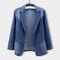 Women's Blazer Denim Jacket - Stylish Casual Layering for Spring and Fall Fashion 0