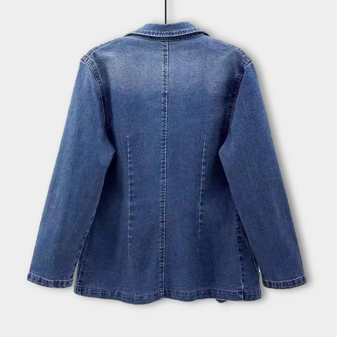 Women's Blazer Denim Jacket - Stylish Casual Layering for Spring and Fall Fashion 1