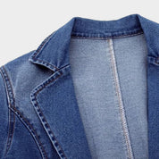 Women's Blazer Denim Jacket - Stylish Casual Layering for Spring and Fall Fashion 3