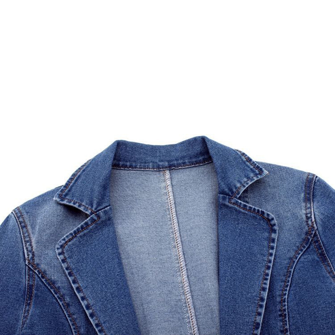 Women's Blazer Denim Jacket - Stylish Casual Layering for Spring and Fall Fashion 5