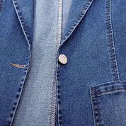 Women's Blazer Denim Jacket - Stylish Casual Layering for Spring and Fall Fashion 6