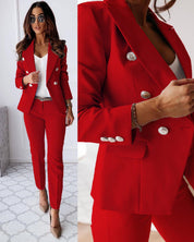 Women's Blazer Set - Elegant Tailored Fit with Asymmetrical Design for Versatile Style and Comfort 1