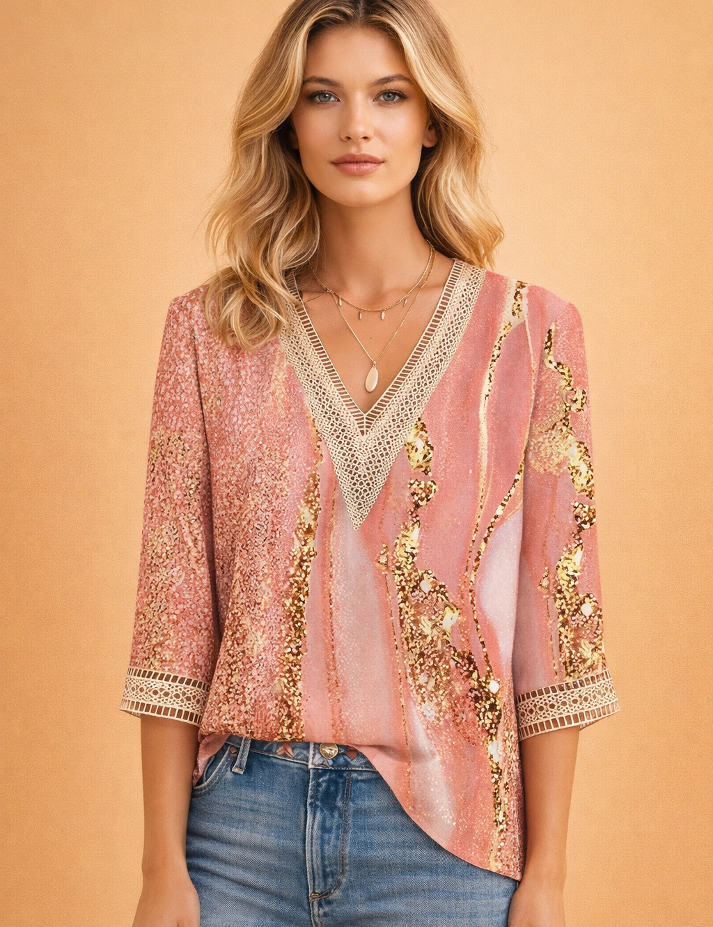 Women's Blouse - Elegant V-Neck Summer Tops for Women - Casual Warm Weather Style 0