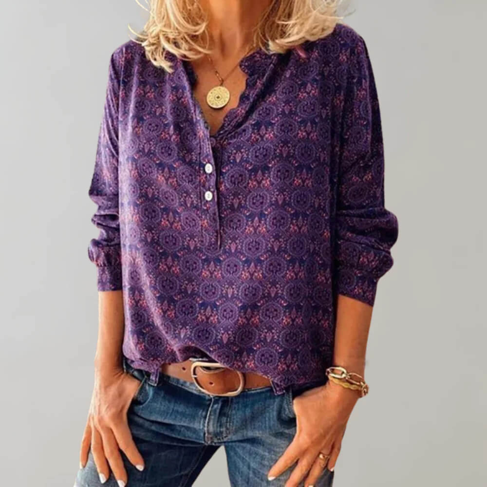 Women's Blouse, Retro Vintage Style Elegant Casual Top for Women, Flattering Fit for Versatile Fashion 1