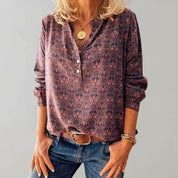 Women's Blouse, Retro Vintage Style Elegant Casual Top for Women, Flattering Fit for Versatile Fashion 2