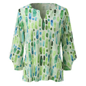Women's Blouse with Geometric Print, Loose Fit for Casual and Office Wear - Elegant Modern Style 3