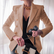 Women's Double Breasted Blazer with Gold Buttons - Tailored Jacket for Elegant Style 6