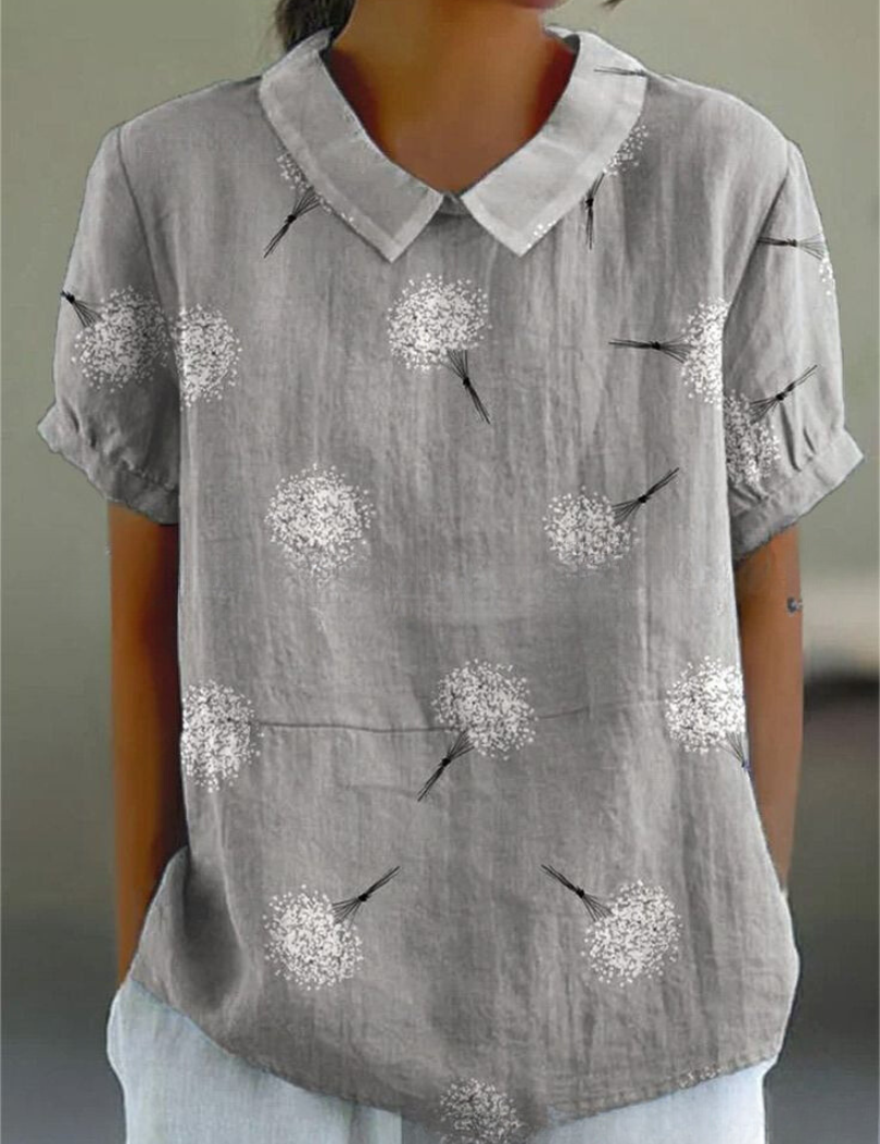 Women's Floral Print Blouse, Casual Collared Shirt for Summer Style 12