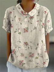 Women's Floral Print Blouse, Casual Collared Shirt for Summer Style 13