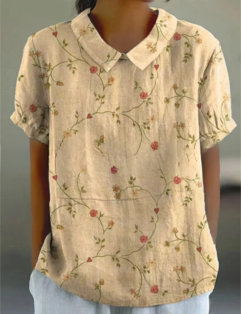 Women's Floral Print Blouse, Casual Collared Shirt for Summer Style 2
