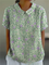 Women's Floral Print Blouse, Casual Collared Shirt for Summer Style 3