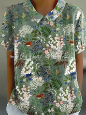 Women's Floral Print Blouse, Casual Collared Shirt for Summer Style 4