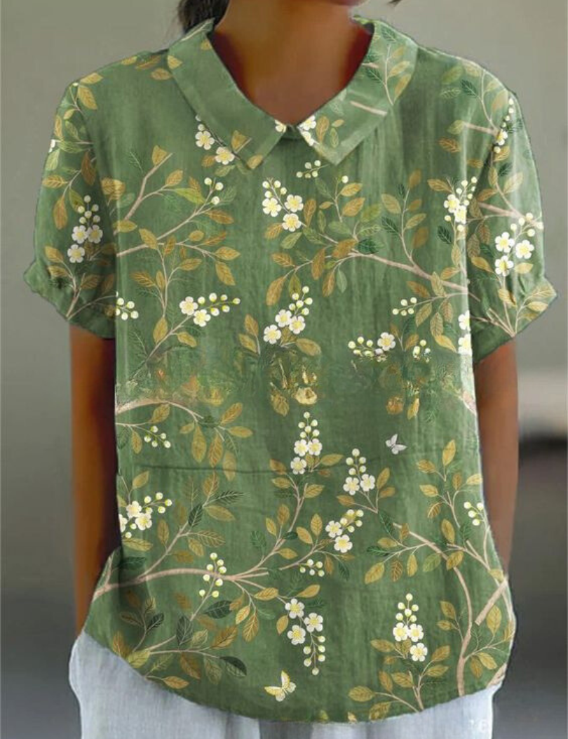 Women's Floral Print Blouse, Casual Collared Shirt for Summer Style 5