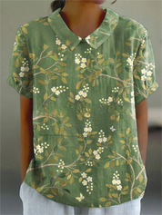 Women's Floral Print Blouse, Casual Collared Shirt for Summer Style 5