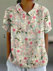 Women's Floral Print Blouse, Casual Collared Shirt for Summer Style 6