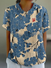 Women's Floral Print Blouse, Casual Collared Shirt for Summer Style 8