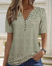 Women's Floral Shirt - Short Sleeve Relaxed Fit Casual Top for Summer 3