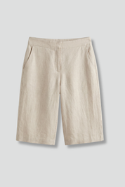 Women's Knee-Length Shorts with Elastic Waistband & Side Pockets for Casual Summer Style 1