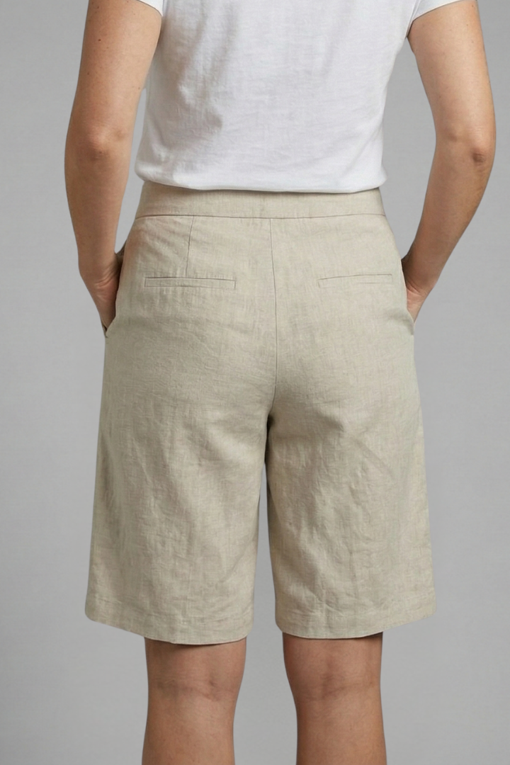 Women's Knee-Length Shorts with Elastic Waistband & Side Pockets for Casual Summer Style 4