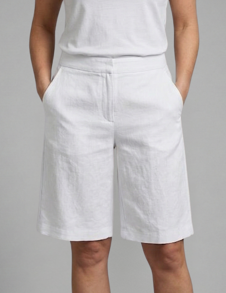 Women's Knee-Length Shorts with Elastic Waistband & Side Pockets for Casual Summer Style 6
