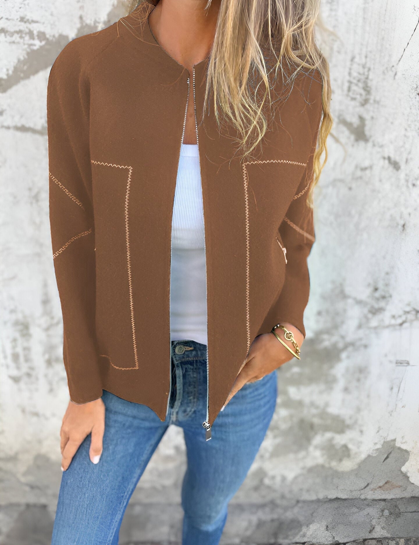 Women's Lightweight Casual Zip-Up Jacket for Spring and Autumn - Comfortable Fit with Pockets and Easy Zip Closure 11