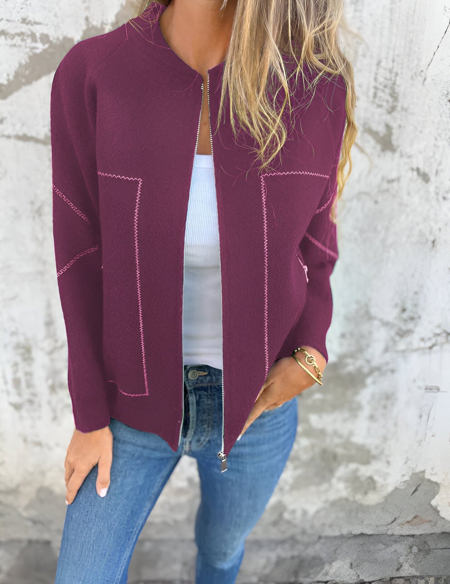 Women's Lightweight Casual Zip-Up Jacket for Spring and Autumn - Comfortable Fit with Pockets and Easy Zip Closure 7