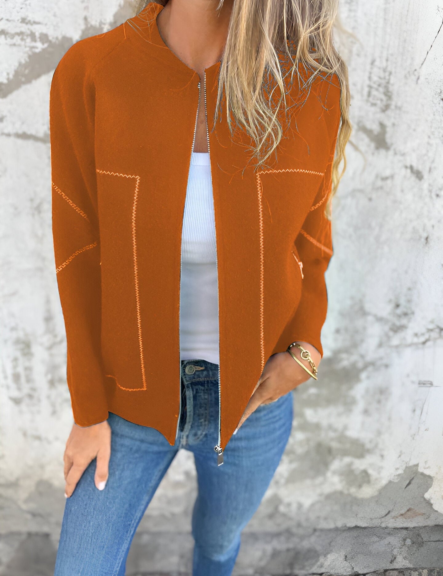 Women's Lightweight Casual Zip-Up Jacket for Spring and Autumn - Comfortable Fit with Pockets and Easy Zip Closure 8