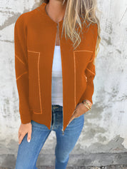 Women's Lightweight Casual Zip-Up Jacket for Spring and Autumn - Comfortable Fit with Pockets and Easy Zip Closure 8