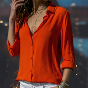 Women's Long Sleeve Blouse - Elegant Office and Evening Tops for Versatile Style 1