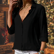 Women's Long Sleeve Blouse - Elegant Office and Evening Tops for Versatile Style 3