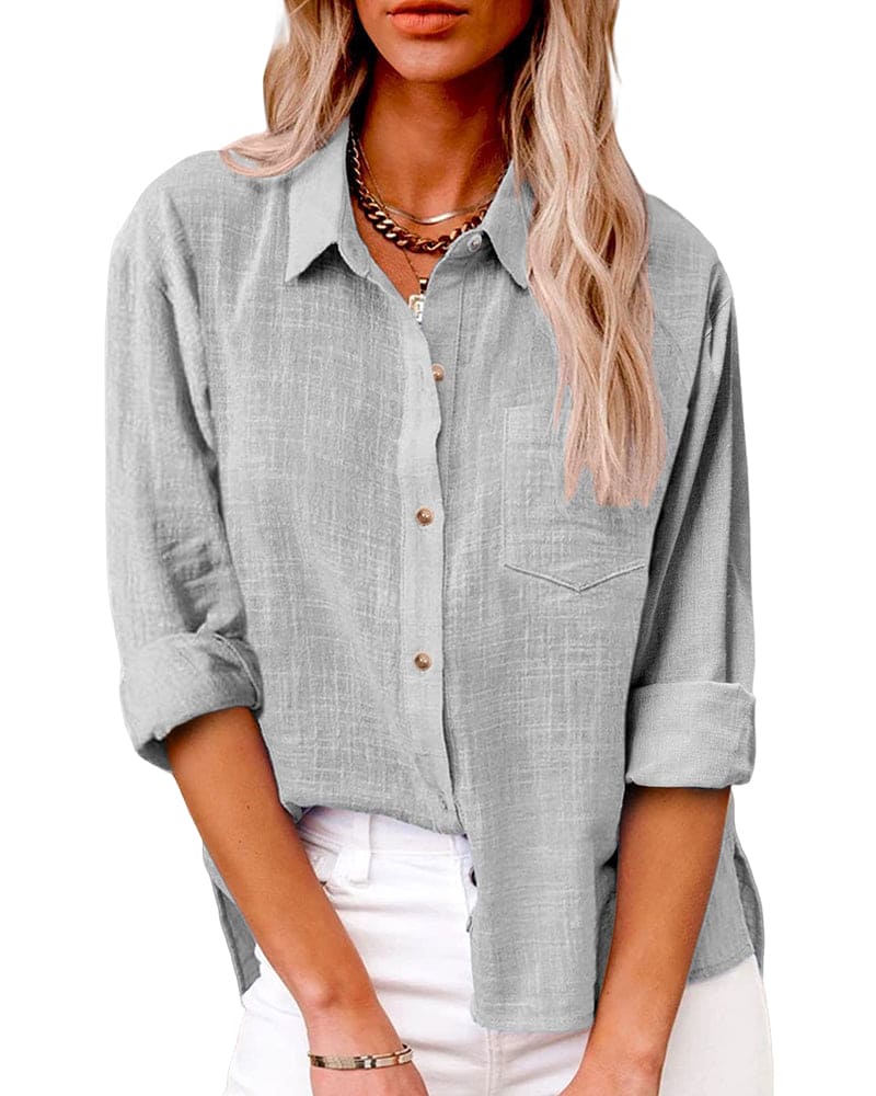 Women's Long Sleeve Blouse, Casual Classic Collar Top for Effortless Style and Everyday Wear 2