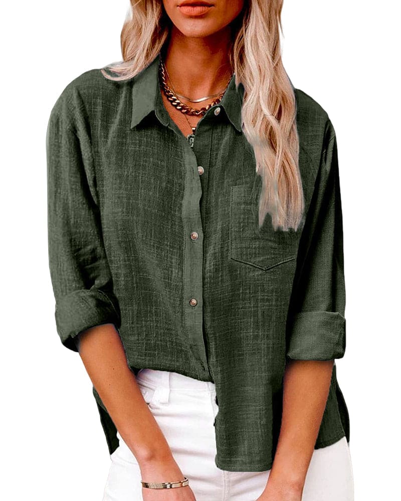 Women's Long Sleeve Blouse, Casual Classic Collar Top for Effortless Style and Everyday Wear 4