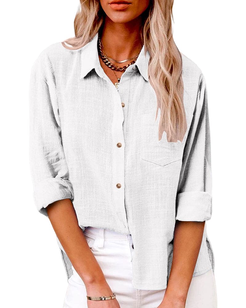 Women's Long Sleeve Blouse, Casual Classic Collar Top for Effortless Style and Everyday Wear 5