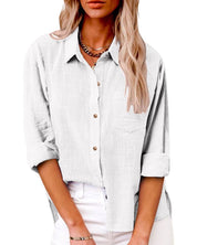 Women's Long Sleeve Blouse, Casual Classic Collar Top for Effortless Style and Everyday Wear 5