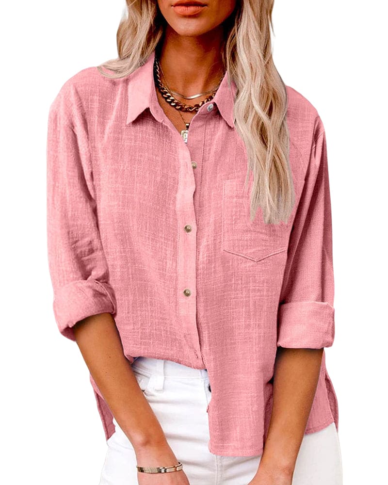 Women's Long Sleeve Blouse, Casual Classic Collar Top for Effortless Style and Everyday Wear 6