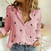 Women's Long Sleeve Blouse with Classic Collar – Elegant Office & Casual Top 1