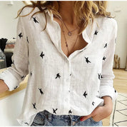 Women's Long Sleeve Blouse with Classic Collar – Elegant Office & Casual Top 2